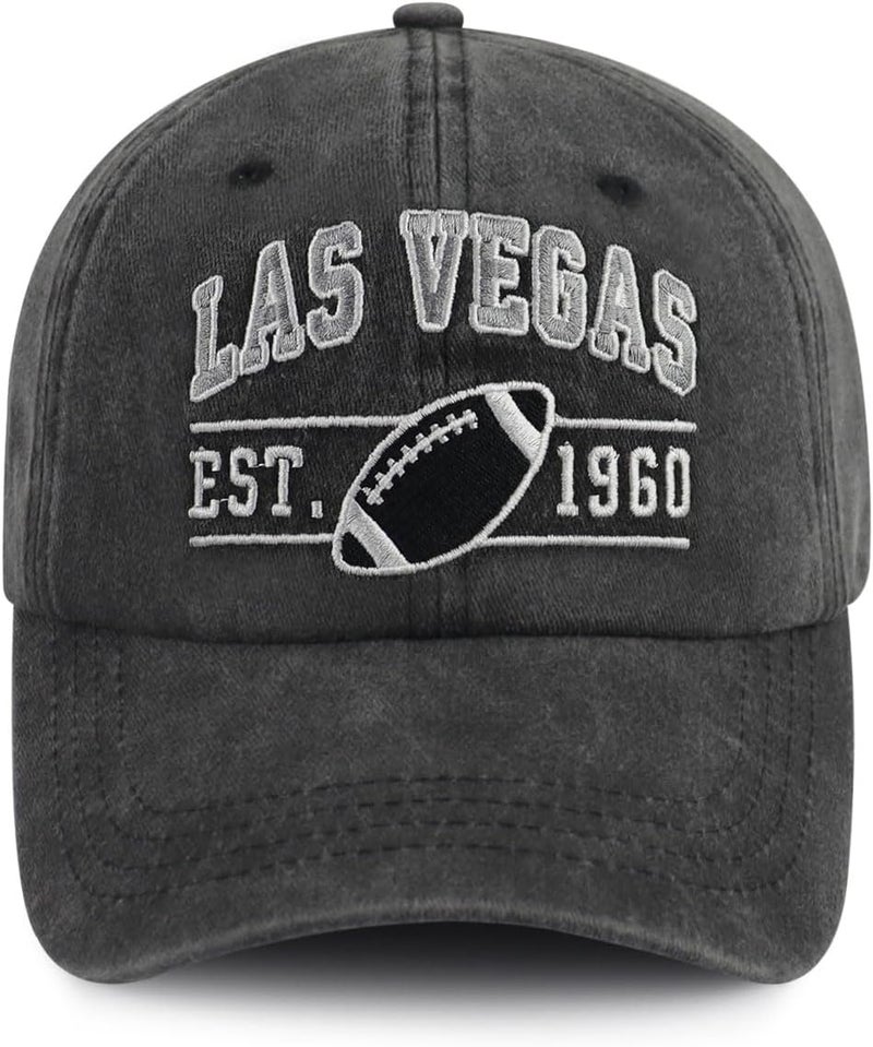 Terojnkl Embroidered City Football Hat for Men Women, Adjustable Unisex Cotton Fans Baseball Cap - Image 1